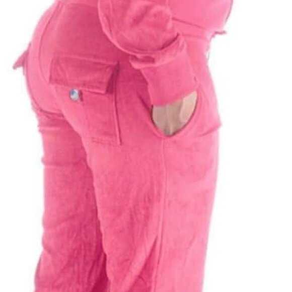 Versatile Women's Sweatsuit Set - Soft Velour Outfit with Pockets & Zipper - Picture 2 of 5